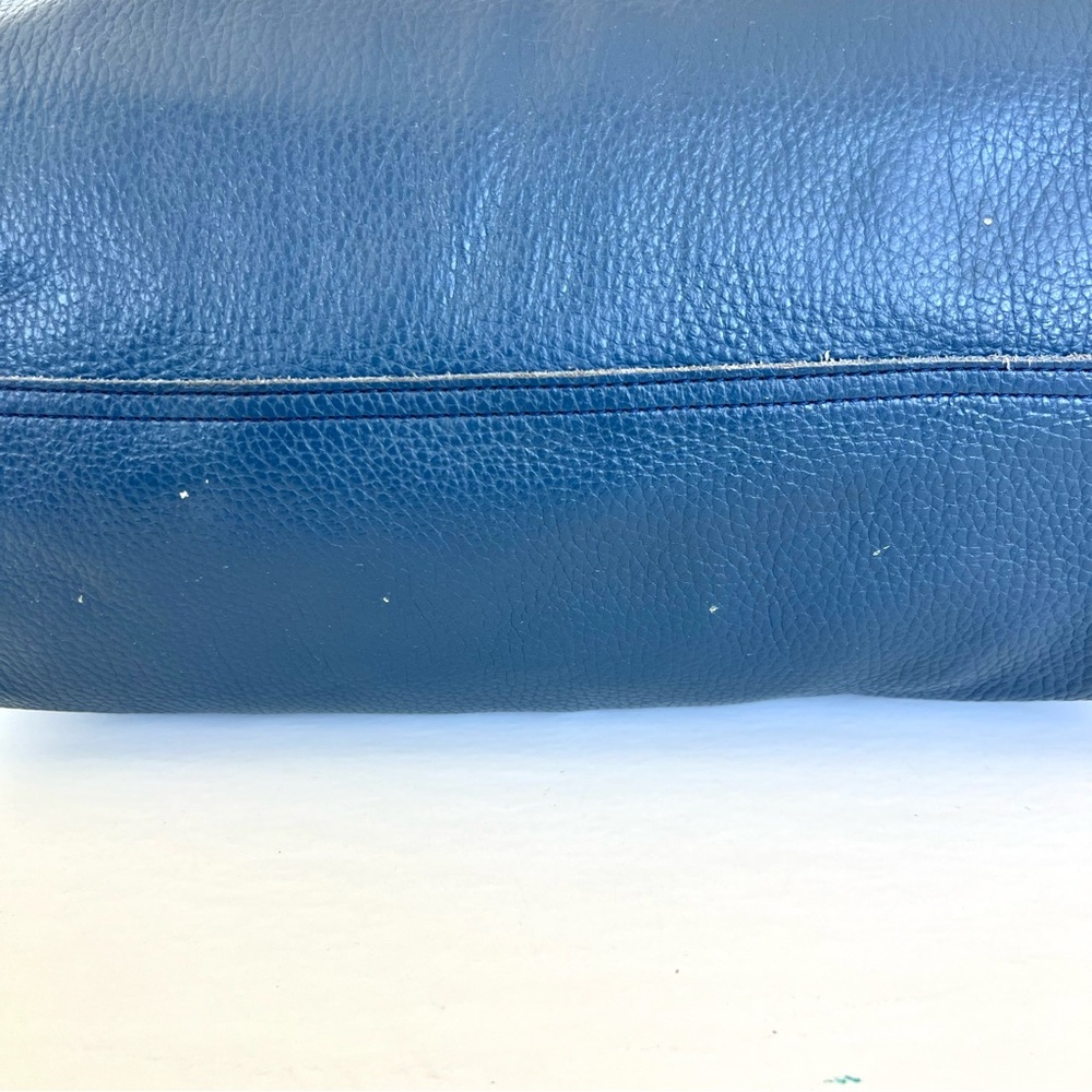 CUYANA Classic Easy Navy Pebbled Leather Large Shopping Bag Shoulder Bag Tote - Picture 14 of 16